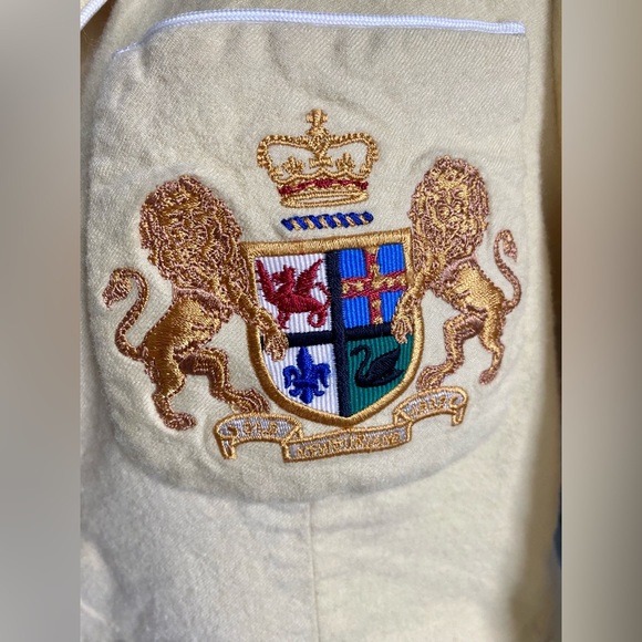 Y2k Preppy Ralph Lauren Rugby Yellow Wool Blazer - Picture 4 of 12